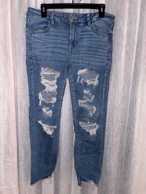 American Eagle Outfitters Distressed Light Blue Skinny Jeans